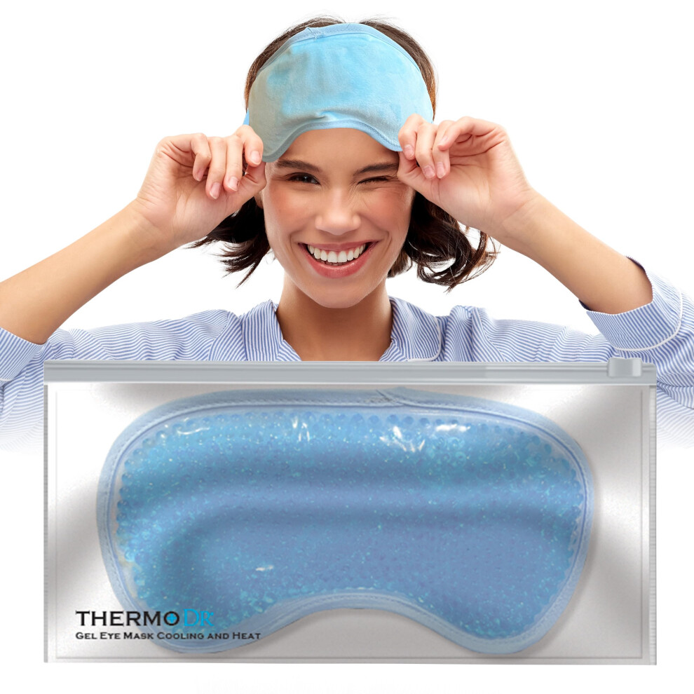 Thermodr Cooling Gel Eye Mask For Puffy Eyes, Dry Eyes, Headache & Migraine Relief Â Hot