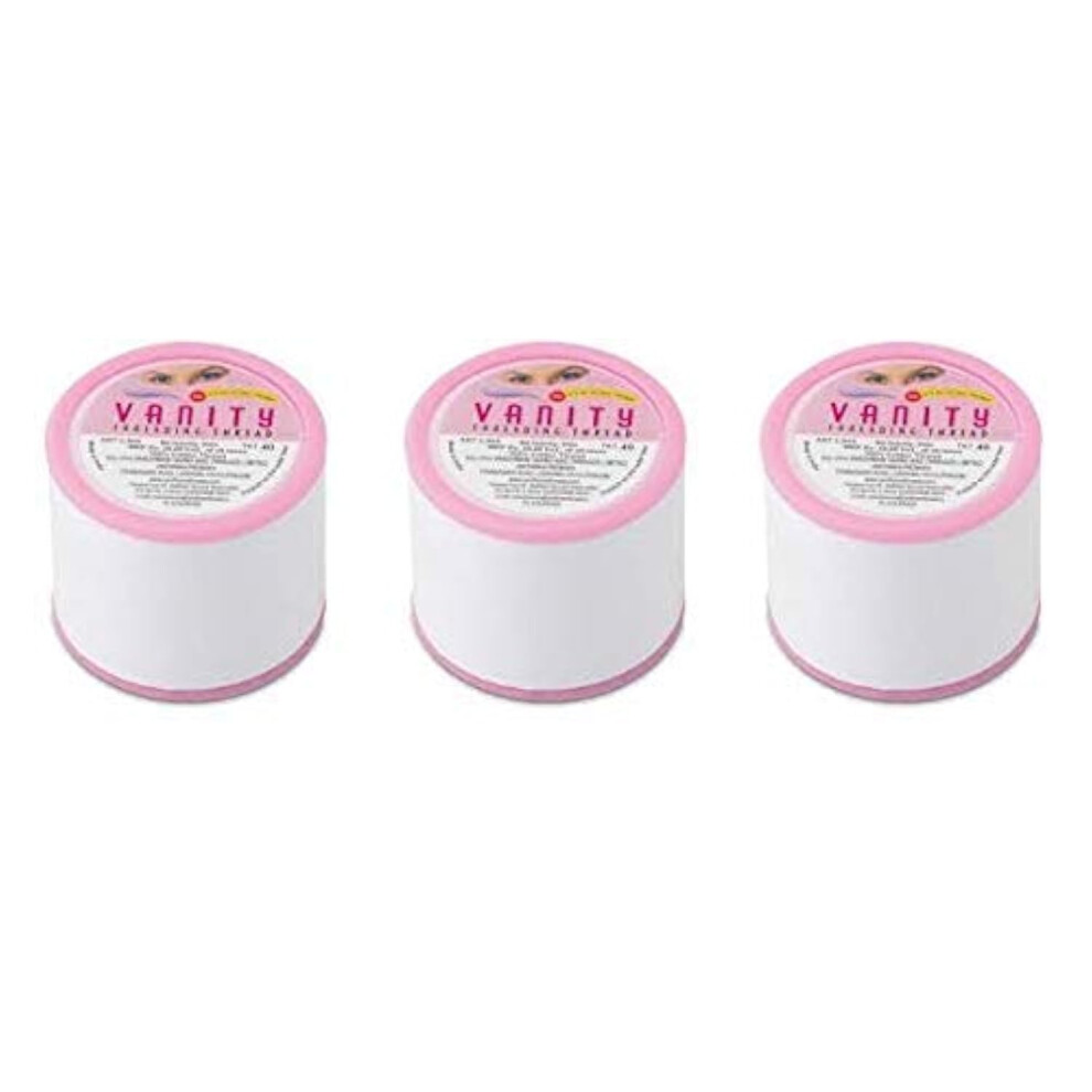 Vardhman 3 Spool Vanity Antibacterial Eyebrow Threading Thread | Facial Hair Removal | Vanity Cotton Threads