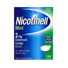 Nicotinell Mint Lozenge 2mg (144 Lozenges), Stop Smoking Aid, Sugar Free Nicotine Lozenges, Fresh Mint Flavour, 2mg Extra Strength for Heavy Smokers,