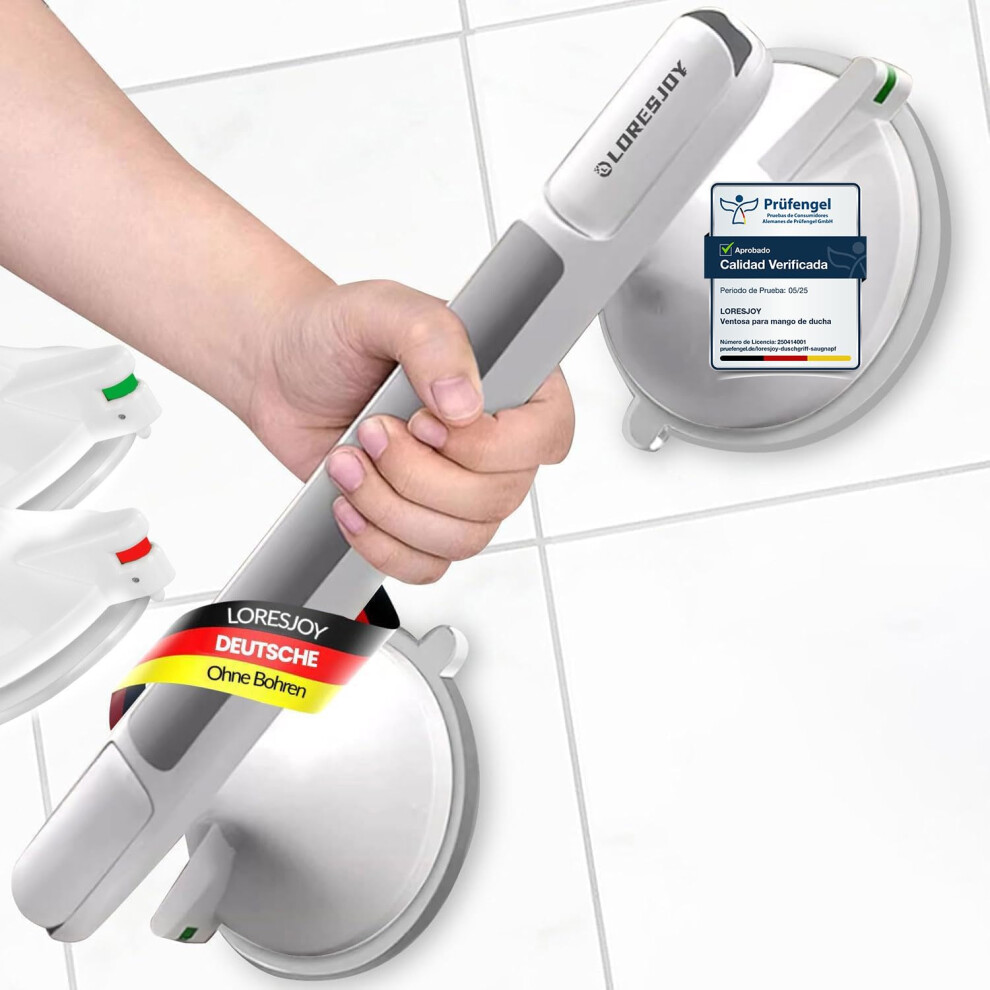 Loresjoy Suction Grab Rails For Bathroom, Max Hold 110 Kg Bath Safety Grab Rail For Elderly, And Rail For Disabled, Portable Mobility Aids Safety Handle With