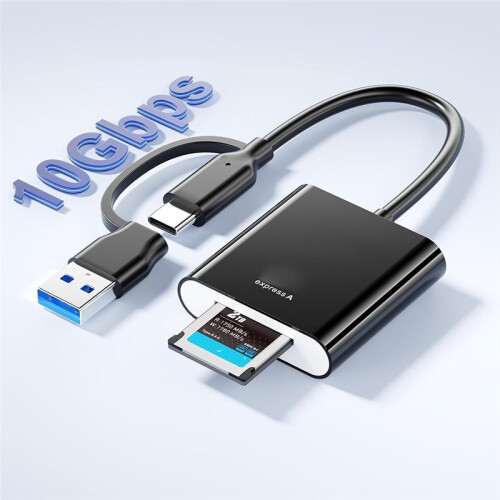 Type A Card Reader USB 3.2 Gen2 10Gbps, 2-in-1 USB-C & USB-A CF Express Type A Adapter, Not for XQD 1