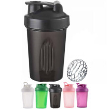 400ml Protein Shaker Bottle, Protein Shake Mixer, Shaker Cups Portable Pre Workout with Wire Mixball Blender Perfect for Mixing Powdered Shakes, Clea