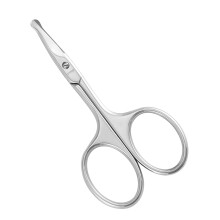 LIVINGO 9cm Rounded Curved Nose Hair Scissors, Premium Stainless Steel Safety Small Blades Use for Manicure Cuticle Trimming Facial Hair, Eyebrow, Dr