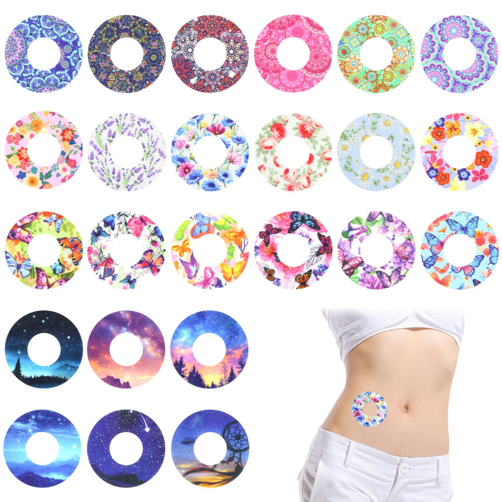 Bd-Herego Libre 2 Sensor Covers - 24 Pcs Waterproof Adhesive Patches - Blood Glucose Monitor Patch, Sweatproof Sensor Sticker (Multicolour)