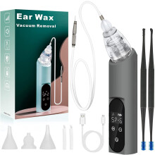 Ear Vacuum Wax Removal Tool, 6 Levels Electric Strong Suction Ear Vacuum Wax Remover, USB Charge Ear Cleaner Ear Wax Vacuum, Ear Wax Suction Remover