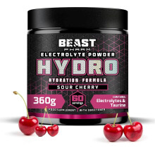 Beast Hydro Electrolytes Powder 60 Servings Keto Electrolyte Drinks for Hydration - Sugar Free with Potassium, Magnesium & More - 360g Sour Cherry