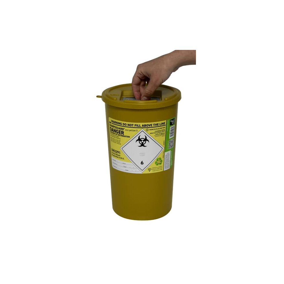 Sharpsguard Dndd471yl Sharps Bin, 5L, Yellow