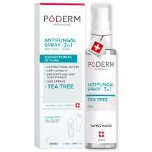 PODERM 3-in-1 Antifungal Spray for Nails, Feet & Shoes | Helps Eliminate 99.9% of Foot Fungus & Bacteria in 1 Hour | Tea Tree, Zinc & Mint | Swiss Ma