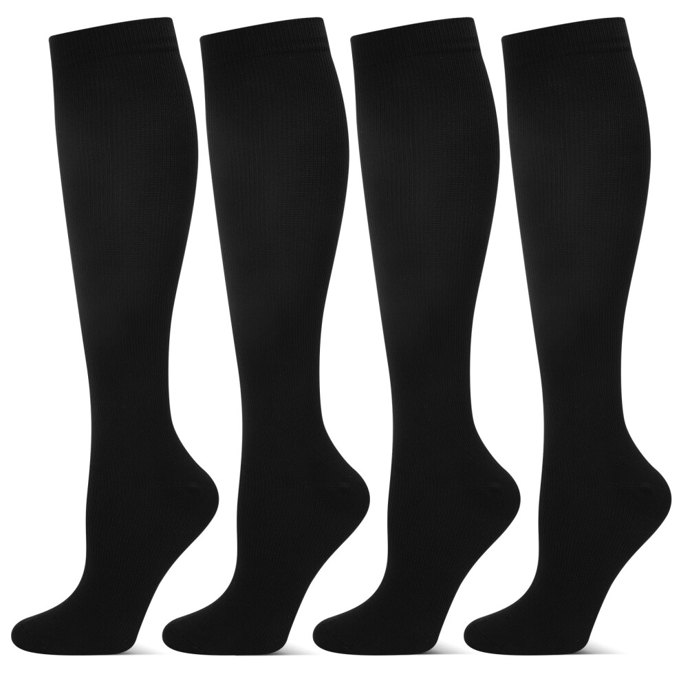 Zuimei 2 Pairs Compression Socks For Women&Men Circulation 20-30 Mmhg Flight Socks Knee High Compression Stockings For Athletic Nurse Running Travel