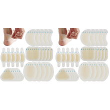 50 Pack Blister Plasters for Feet, Blister Bandages Invisible Hydrocolloid Blister Cushion Pads Gel Blister Guard Pads Waterproof for Heel, Toe, Guar