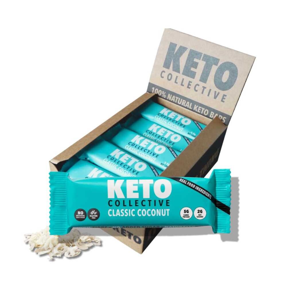 Keto Collective Keto Bars - Only 4 Ingredients - 15X40g I 2G Net Carbs I Low Carb Snacks I High Fibre I Natural Ingredients I Source Of Protein I Ket