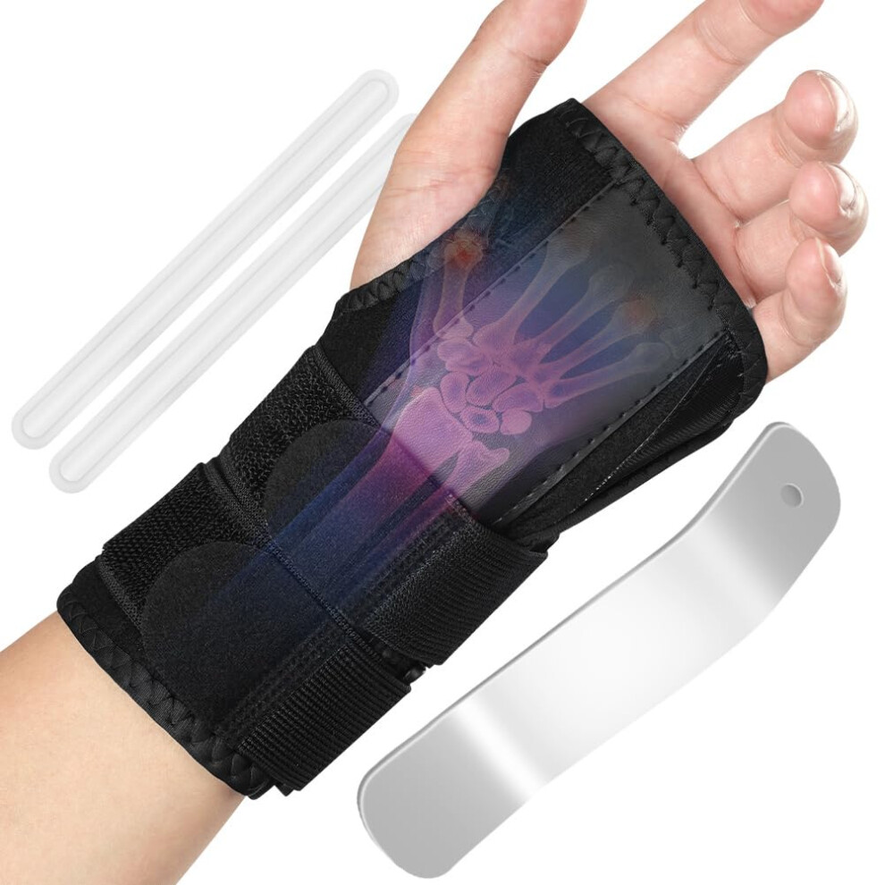 Beugo Carpal Tunnel Wrist Support Brace, Adjustable Wrist Strap Carpal Tunnel Compression Splint With Metal Splint Stabilizer, Hand Support For Arthr