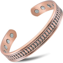 MagnetRX Magnetic Copper Bracelets for Men – Effective 99.9% Pure Copper Bracelet for Men – Adjustable Copper Magnetic Bracelets (Native)