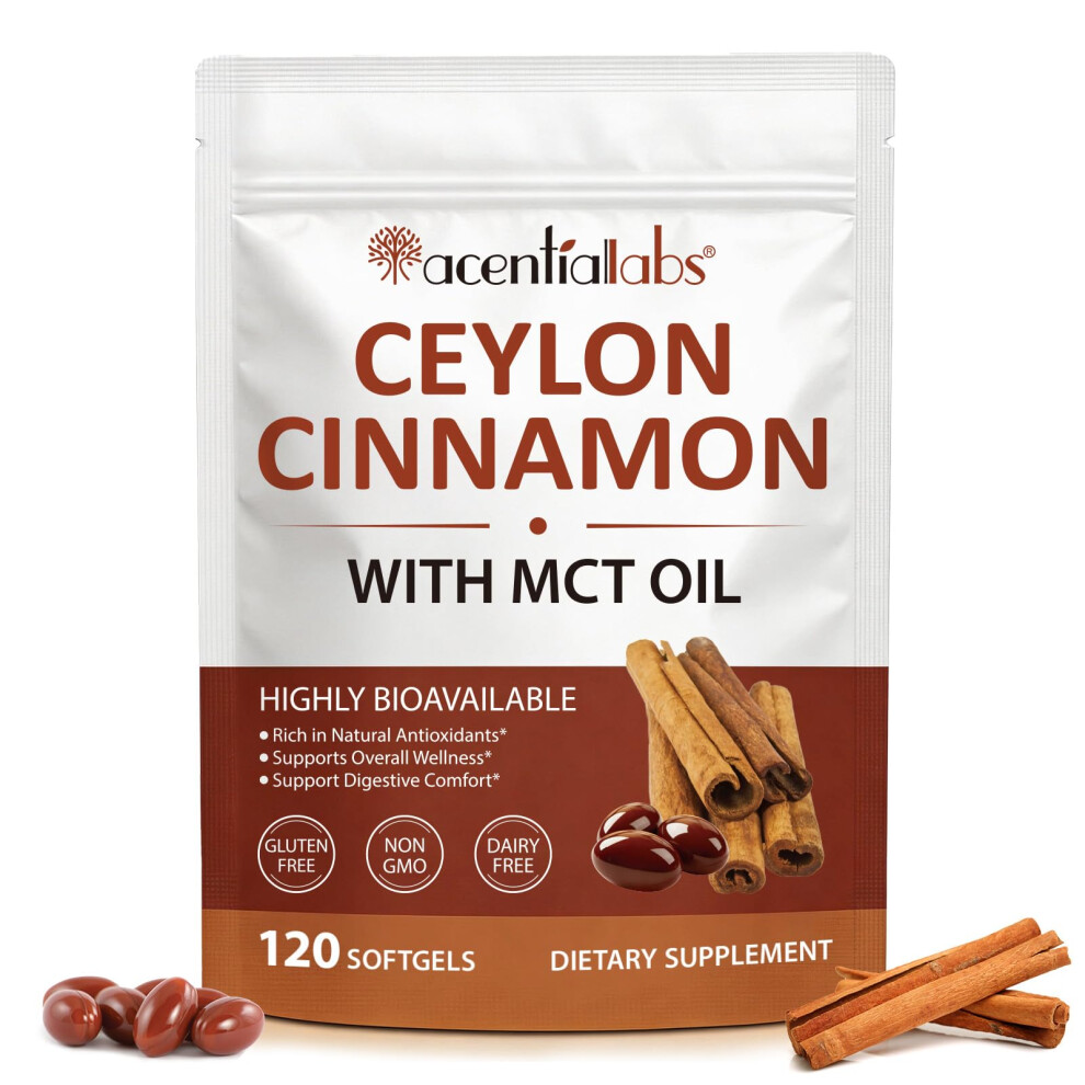 Dozoka Ceylon Cinnamon Capsules With Mct Oil, Cinnamomum Verum Extract Supplement, Antioxidant Support & Digestive Health, Easily Absorbed Formula For Daily