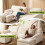 5-Seater U-Shaped Modular Cloud Sofa, Sectional Couch,Beige 7