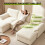 5-Seater U-Shaped Modular Cloud Sofa, Sectional Couch,Beige 8