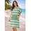 Adore Ladies Microfibre Changing Robe Poncho - Green Stripe, S/M 2
