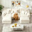 5-Seater U-Shaped Modular Cloud Sofa, Sectional Couch,Beige 1