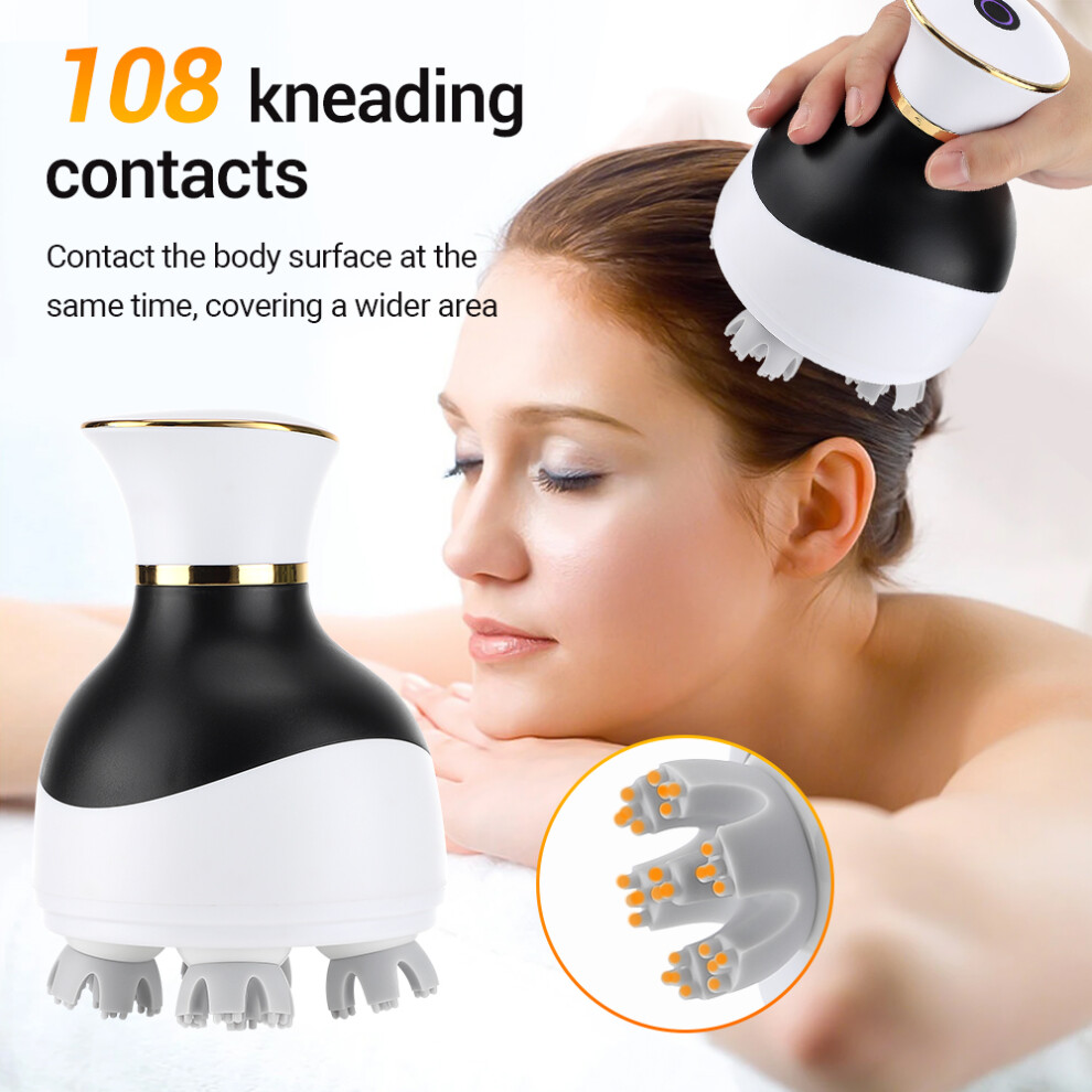 Stoyotu Electric Cordless Hair Scalp Massager With Kneading 3 Massage Modes Handheld Portable Head Scratcher Massager Stress Relax