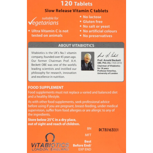 Vitamin C Tablets Sustained Release with Bioflavonoids - 120 Tablets 2