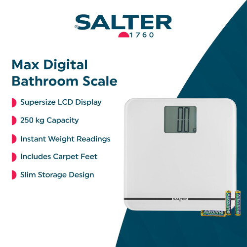 Salter Salter Max Digital Bathroom Scale – Supersize LCD Display, 250 kg 1