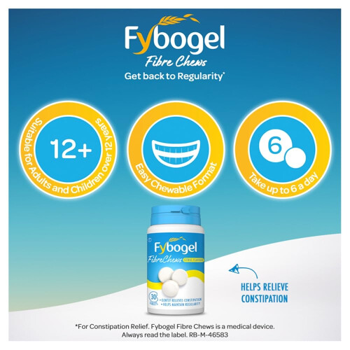 Fybogel Citrus Fibre Chews, 30 Tablets - Constipation Relief, 2