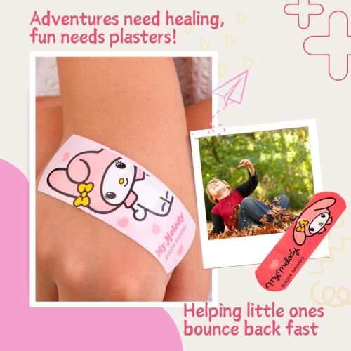 Hello Kitty Melody Flexible Plasters in Metal Tin Box, Waterproof & 2