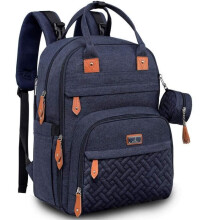 Luierrugzak met aankleedmatje – Grote, multifunctionele, waterdichte luiertas – Blauw
