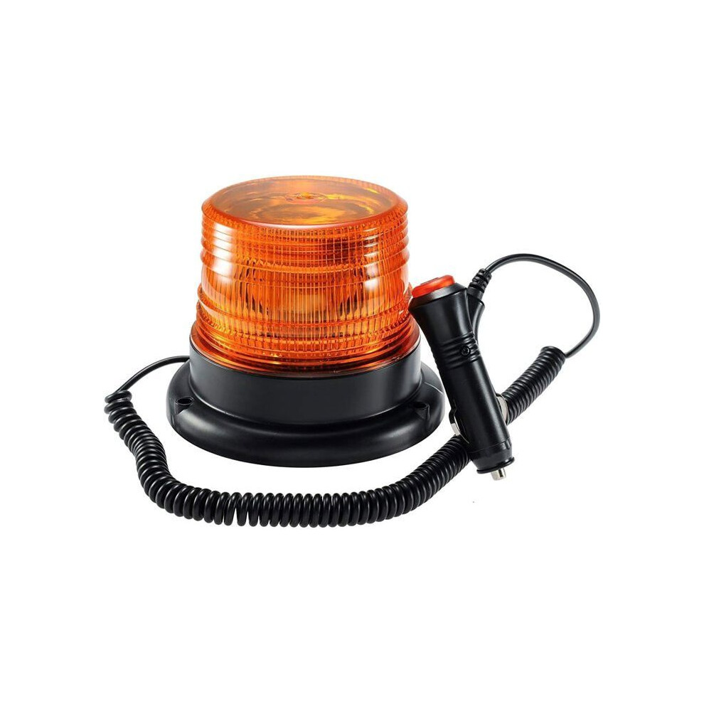 Led Rotating Beacon, Magnetic Flashing Warning For Vehicles With 12V-80V Cigarette Lighter Plug Orange/Light 6485316067833