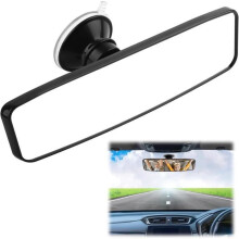 Espejo retrovisor interior para coche, 24 x 6,5 cm, con ventosa, para asistencia a la conducción, espejo retrovisor universal para coch