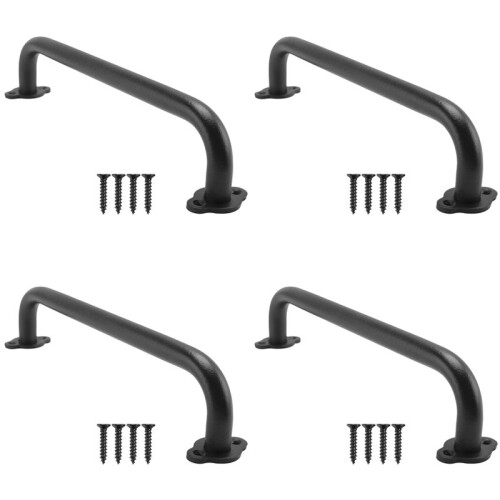 4pcs 10 Inch Metal Industrial Pipe Wall Handrail - Pipe Barn Door Pull Handle, Staircase Steps Handrail