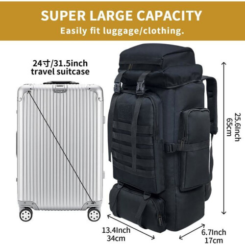 Σακίδιο πεζοπορίας - OTBACT - 80L - Αδιάβροχο - 600D Oxford - Unisex 2
