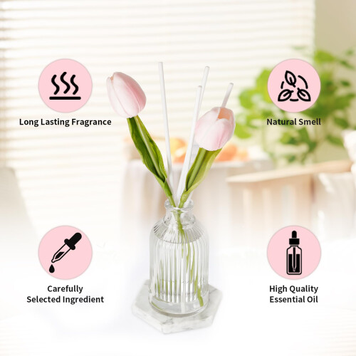 Scent-Hi Reed Diffuser 200ml Fragrance Reed Diffusers, Aromatherapy Diffuser Set with 6 Fiber Sticks, Long Lasting Home Indoor Fragrance Reed Diffuse 1