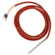 10X PT100 RTD Temperature Sensor 6mmx80mm Class B 2M Silicone Gel Coated Wire Platinum Resistance Pt 100 Stainless Steel