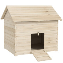 Entenhaus aus Tannenholz, 100 x 82,5 x 91 cm, mit klappbarem Dach, erhöhtem Boden und Rampe