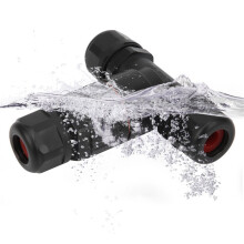 12Pcs IP68 Waterproof Connector Electrical Cable 3 Way T Shape Outdoor Industrial Wire Middle Waterproof Connector