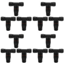 12Pcs IP68 Waterproof Connector Electrical Cable 3 Way T Shape Outdoor Industrial Wire Middle Waterproof Connector