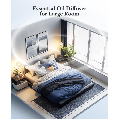 500mL Essential Oil Diffusers for Home, Aromatherapy Diffuser, Room Aroma Scent Diffuser, Wood grain black 1