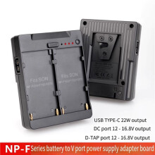 2X Placa Conversora de Bateria Dupla Série NP-F550/750/970 NP-F para Fonte de Alimentação com Trava V-Mount para Monitores de Kit Tilta e Luz LED