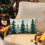 Conjunto de 2 capas de almofada em linho com estampa de floco de neve e árvore, 30x50cm (12x20 polegadas). 2
