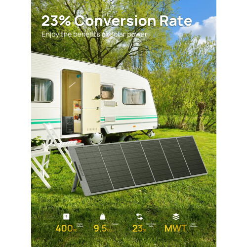 AFERIY 400W Portable Solar Panel, Foldable Monocrystalline Solar Panel Kit,with Adjustable Supports, USB Ports, IP65 2
