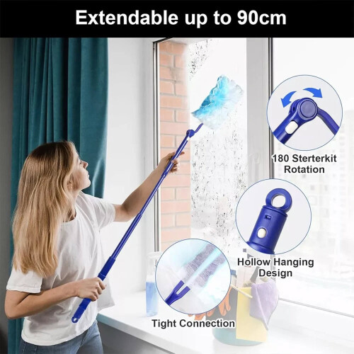 40set Flash Dust Magnet Fluffy Duster Refills KIT with Short Long Handle Refills 1