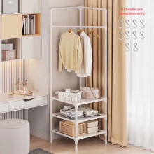 Freestanding 3-Tier Coat Rack with Shelves