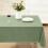 Toalha de mesa retangular de vinil verde sálvia para sala de jantar, 152 x 213 cm (60 x 84 polegadas). 7
