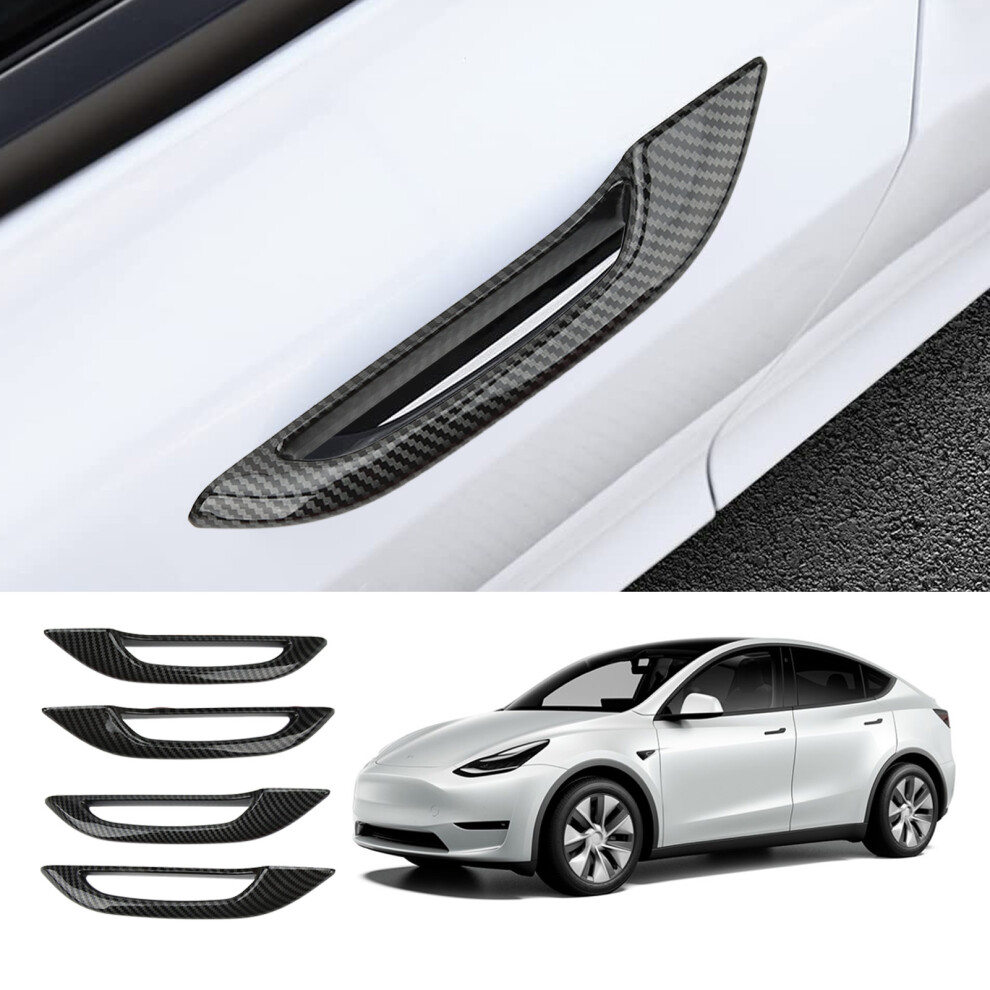 4Pcs Tesla Model 3 Y Handle Protectors Carbon 7293282157309