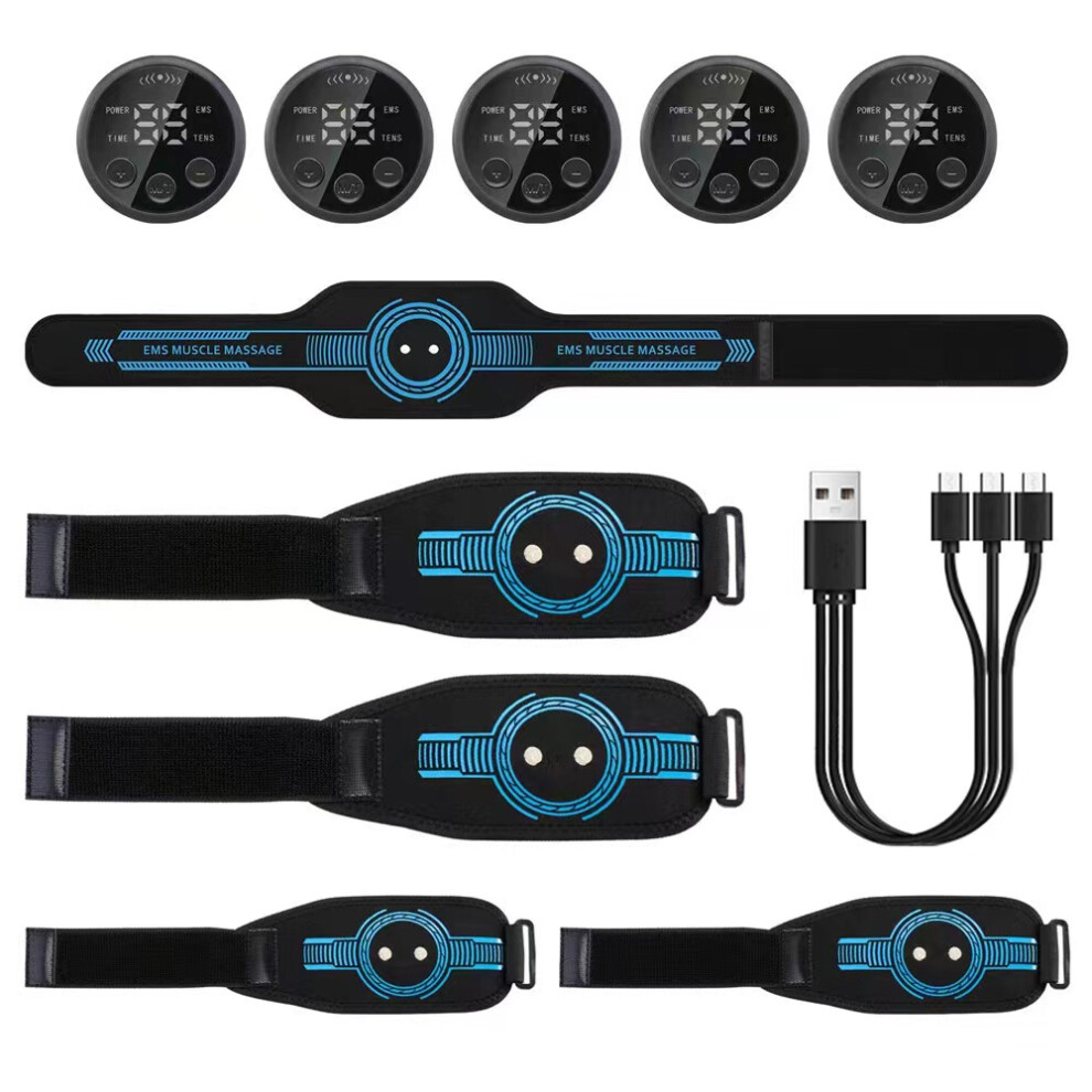 Photos - Massager  ABS Muscle Stimulator Toner Abdominal Trainer Belt Body Ab Slimming Machine Abdomen Arm Leg Fat Burn Fitness Workou(5 Sets)