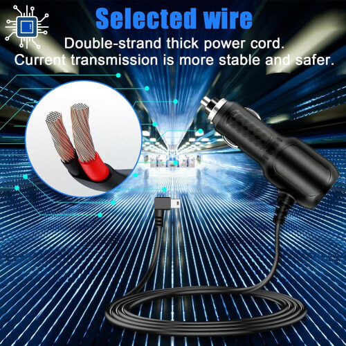 Dash Cam Car Charger USB Cable 11.5 ft 2