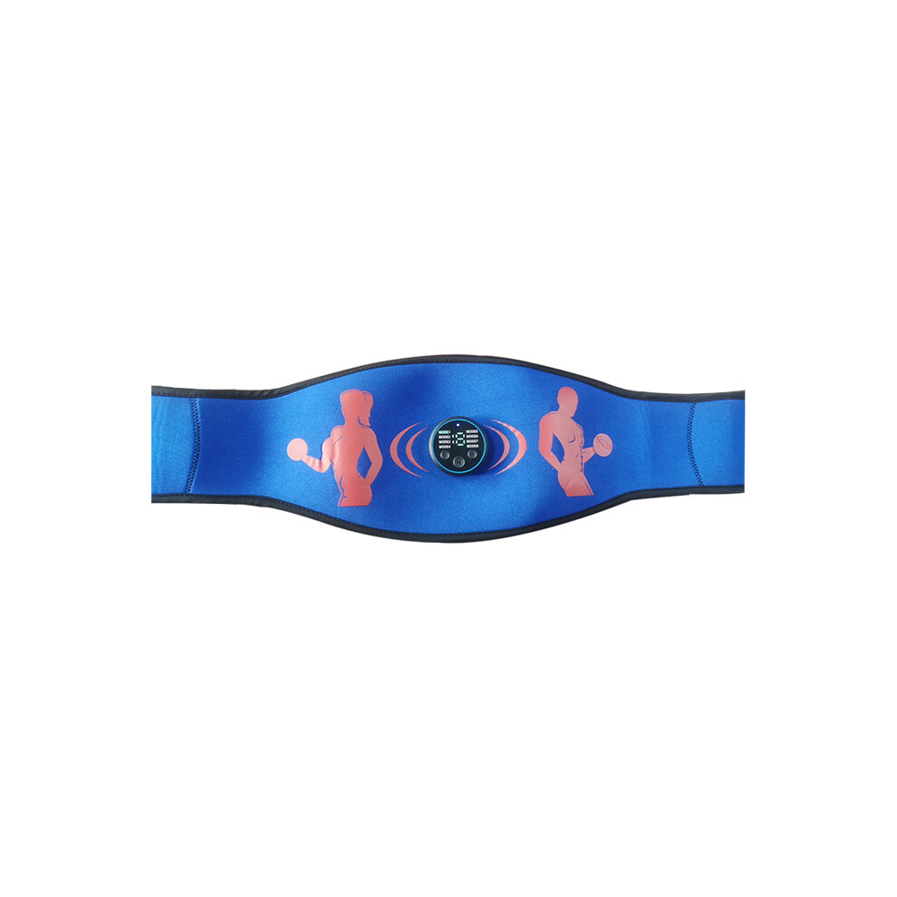 Stoyotu (Blue) Ems Muscle Stimulation Abs Abdominal Belt Trainer Stimulator Massage Fiess Slimming Massager Belly Weight Loss Body Shaping