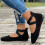 Women's Ballet Flats with Criss-Cross Elastic Strap, Black, 3
