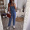 Macacão jeans feminino, peça única, calça comprida. 5